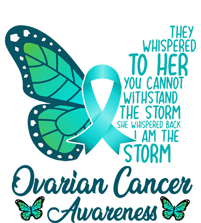 I Am The Storm Ovarian Cancer Awareness Teal Butterfly 7-Panel Snapback Hat