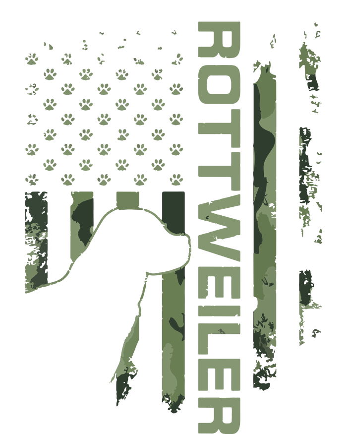 Vintage USA American Camo Flag Rottweiler Rottie Silhouette T-Shirt