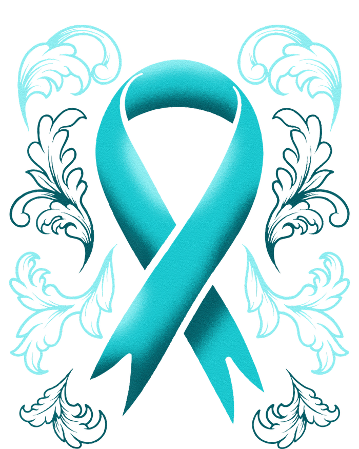 Ovarian Cancer Awareness Ribbon Teal Carcinoma Gynecology Tank Top