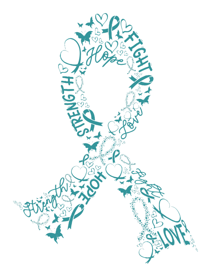 Ovarian Cancer Warrior Teal Ribbon Awareness Gift T-Shirt