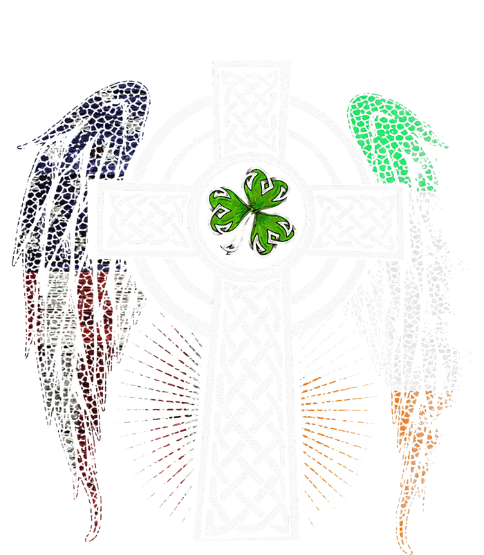 Irish American USA Flag Celtic Cross St Patricks Day T-Shirt