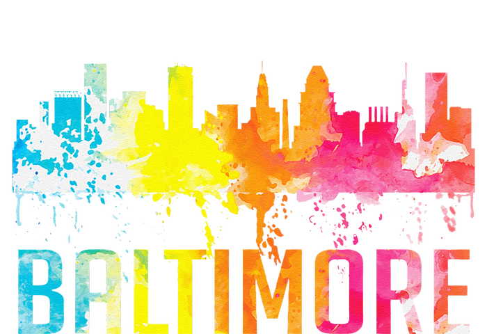 Baltimore Maryland Retro Watercolor Skyline Art Souvenir Daily Commute Backpack