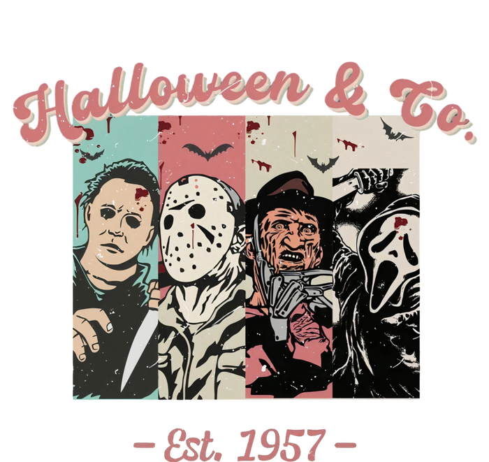 Halloween Co Est 1957 Scream Spooky Halloween Groovy Retro Ladies Long Sleeve Shirt