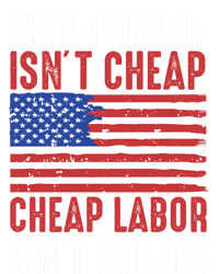 American Flag Skilled Labor Isnt Cheap Labor Day Great Gift Women's Tri-Blend 3/4-Sleeve Raglan Shirt