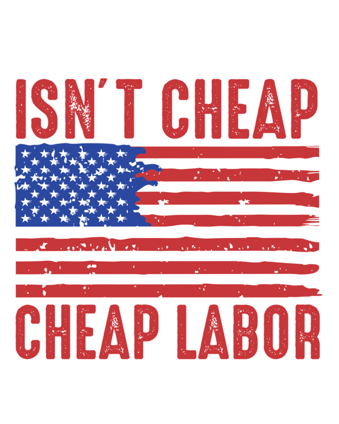 American Flag Skilled Labor Isnt Cheap Labor Day Great Gift Women's Tri-Blend 3/4-Sleeve Raglan Shirt