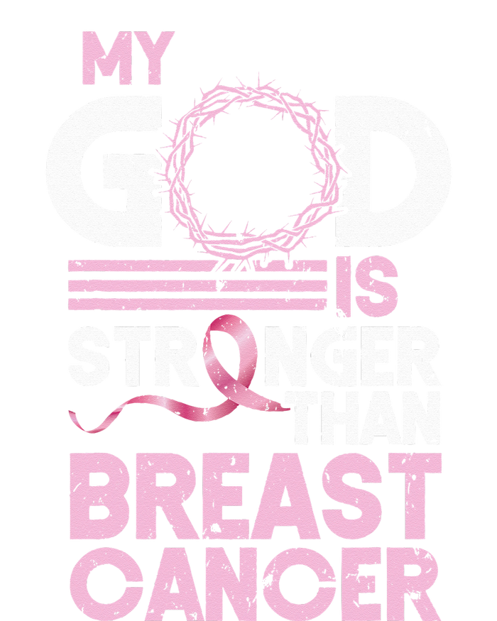 My God Is Stronger Than Breast Cancer Awareness Christian V-Neck T-Shirt