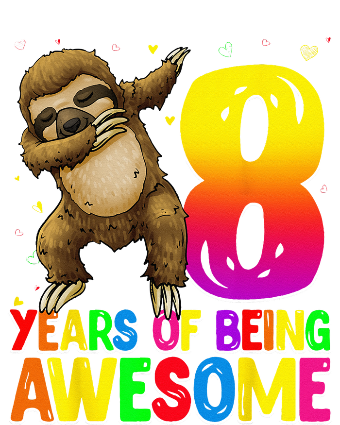 8 Years Old Birthday Sloth Dabbing 8th Birthday Sloth T-Shirt