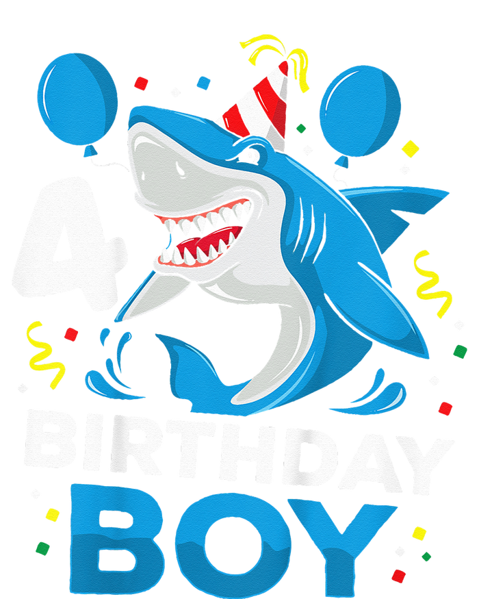 4th Birthday Shark Ocean Theme Party 4 Years Old T-Shirt