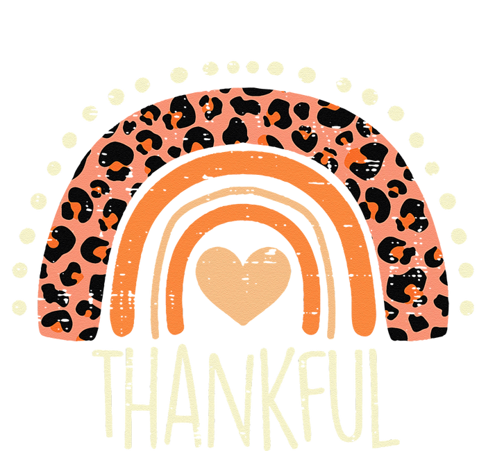 Leopard Rainbow Thankful Thanksgiving Teacher T-Shirt