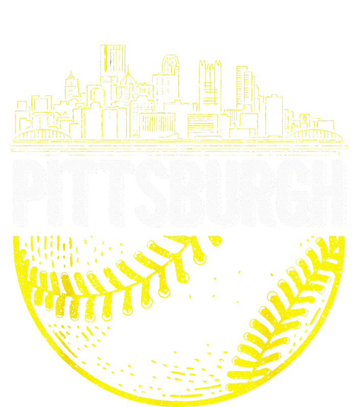 Pittsburgh Baseball Cityscape Distressed Tote Bag