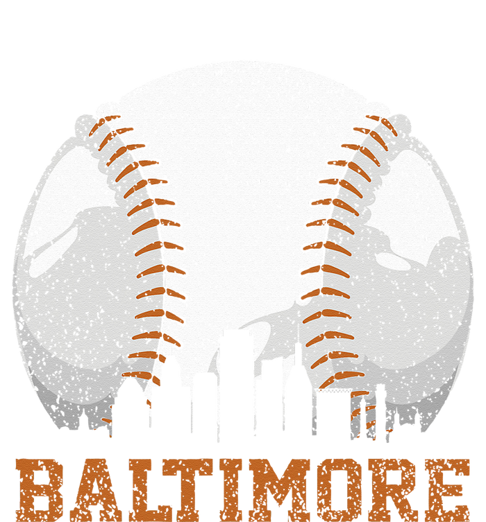 Vintage Baltimore Cityscape Baseball Lover Player And Fans T-Shirt