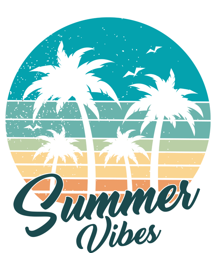 Summer Vibes Retro Sunset Vintage Palm Tree Women's Racerback Tank