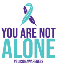 You Are Not Alone Sucide Awareness Ribbon Cropped Pullover Crew