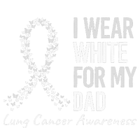 I Wear White For My Dad Lung Cancer Awareness White Ribbon Button