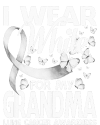 I Wear White For My Grandma Lung Cancer Awareness Butterfly Kids Sweatshirt