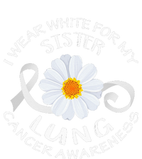 I Wear White For My Sister Lung Cancer Awareness Flower Drawstring Bag