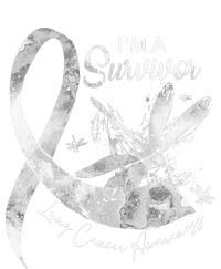 Im A Survivor Lung Cancer Dragonfly White Ribbon T-Shirt