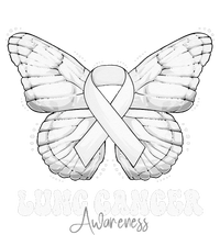 Lung Cancer Awareness Month White Ribbon Butterfly Softstyle Adult Sport Polo