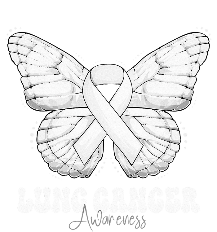 Lung Cancer Awareness Month White Ribbon Butterfly Softstyle Adult Sport Polo