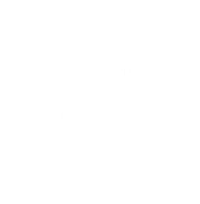 Knowledge Is Power Education Is Your Passsport Cool Gift Women's V-Neck T-Shirt