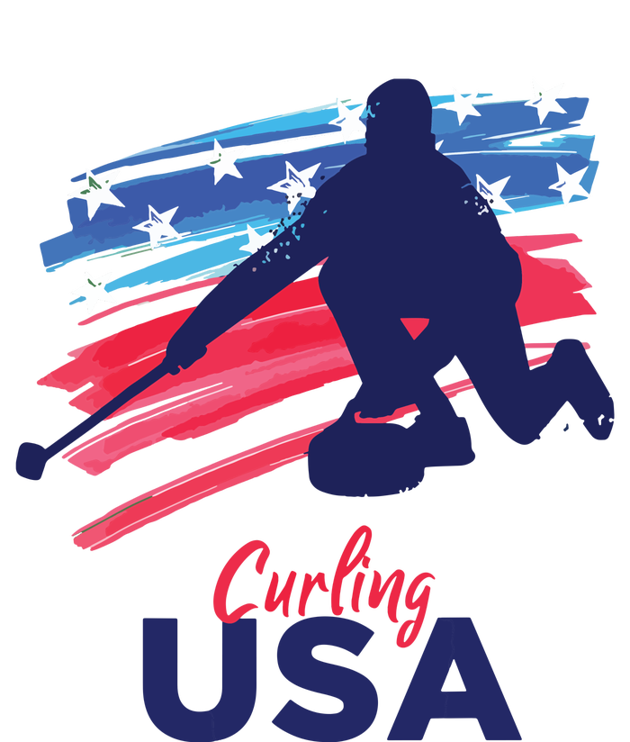 Curling USA Support The USA Flag Curl Clean V-Neck T-Shirt