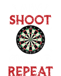 Aim Shoot Swear Repeat Bullseye Dartboard Team Funny Dart Cool Gift Women's Long Sleeve Flannel Pajama Set 