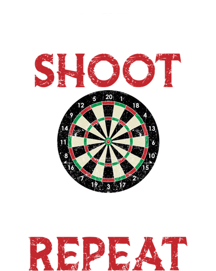 Aim Shoot Swear Repeat Bullseye Dartboard Team Funny Dart Cool Gift Women's Long Sleeve Flannel Pajama Set 