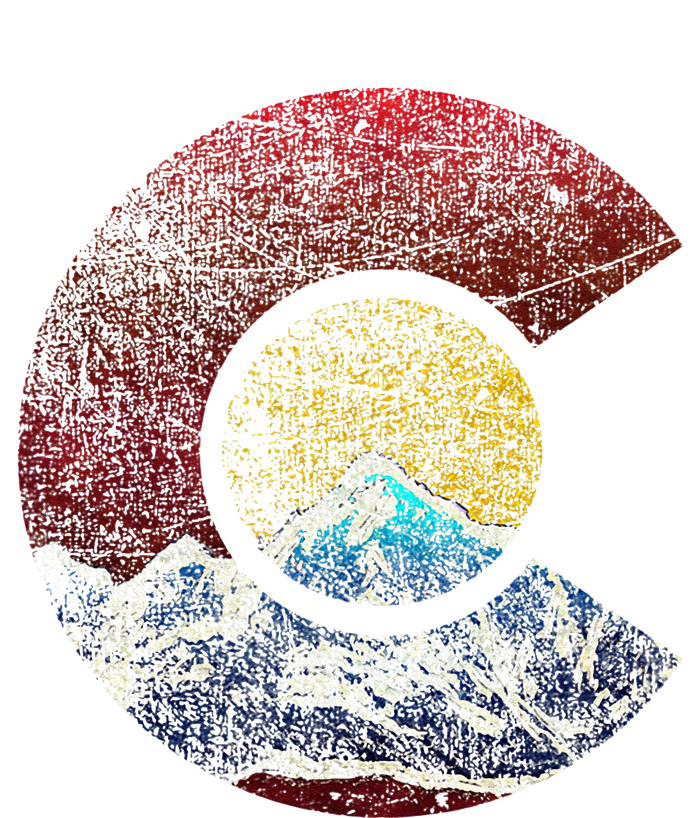 Colorado With Flag Themed Mountain T-Shirt