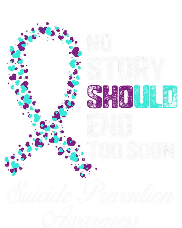 Suicide Prevention No Story Should End Teal & Purple Ribbon Daily Commute Backpack