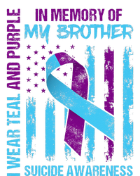 Teal Purple Ribbon Suicide Awareness Flag Brother Back Print Dry Zone Grid Polo