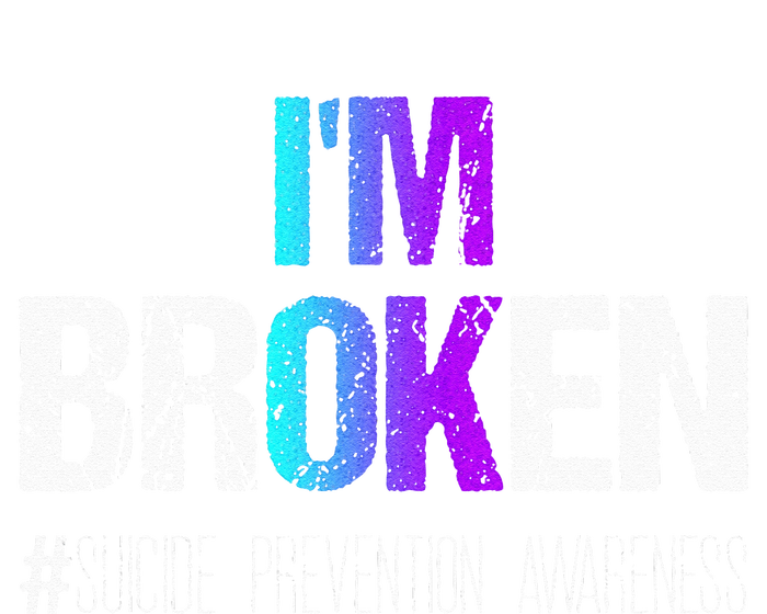 Im Broken Teal & Purple Ribbon Suicide Prevention Awareness Cropped Pullover Crew