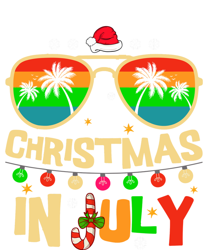 Christmas In July Beach Surf Santa Summer Tree T-Shirt