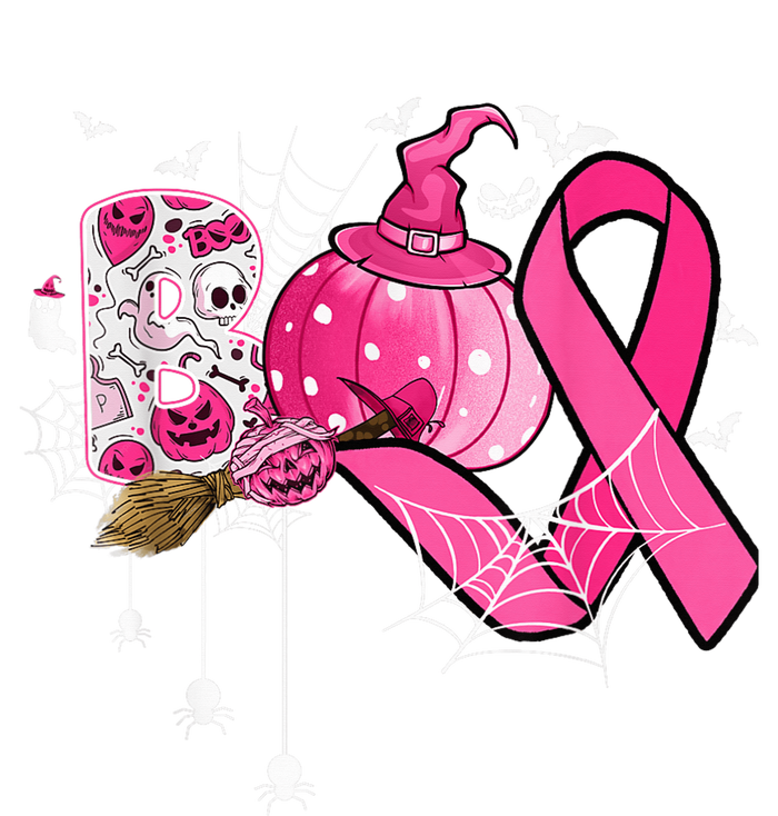 Boo Halloween Pumpkin Pink Ribbon Witch Breast Cancer Premium T-Shirt