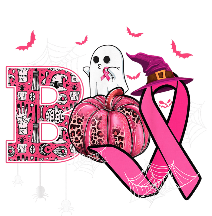 Funny Boo Pumpkin Witch Pink Ribbon Breast Cancer Halloween Pom Pom 12in Knit Beanie