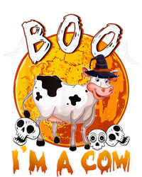 Boo I'm Halloween Cow Cute Cow Wearing Witch's Hat Skulls Pom Pom 12in Knit Beanie