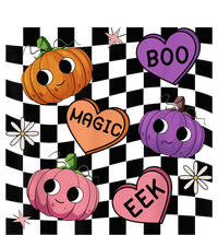 Funny Halloween Spooky Vibes Pumpkin Heart Boo Magic Checked T-Shirt