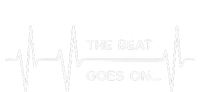 The Beat Goes On Heartbeat Rehab After Surgery Heart OP Striped Beanie with Solid Band