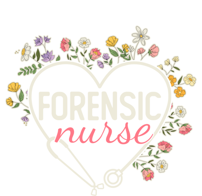 Floral Stethoscope Heart Nursing Forensic Nurse Gift T-Shirt