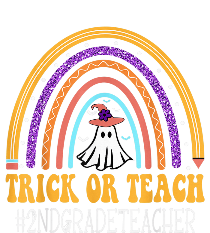 2nd Grade Teacher Rainbow Trick or teach Funny Halloween T-Shirt