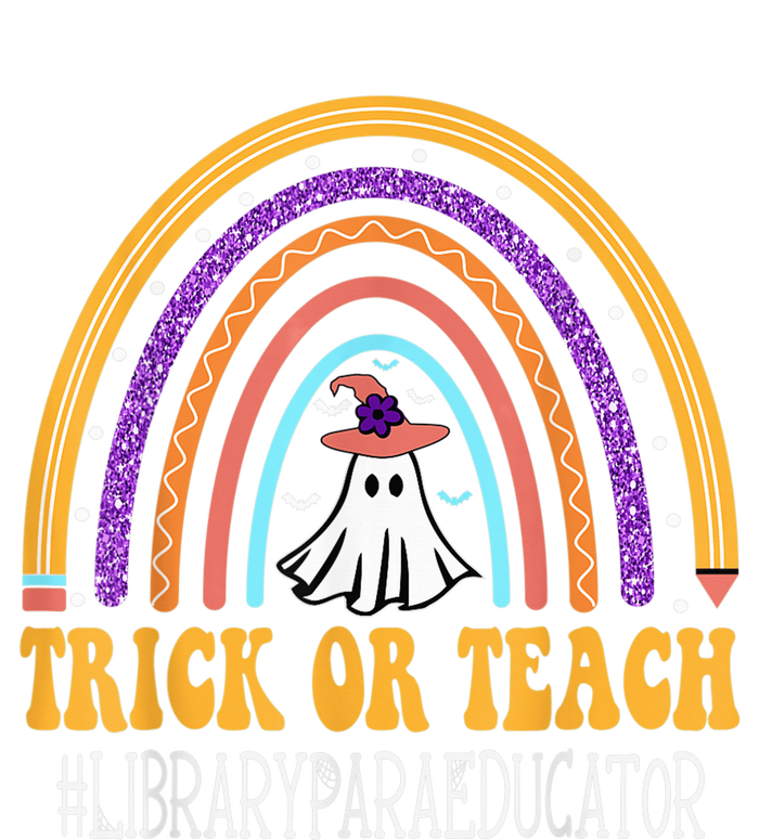 Library Para Educator Rainbow Trick or teach Funny Halloween Tall Hoodie