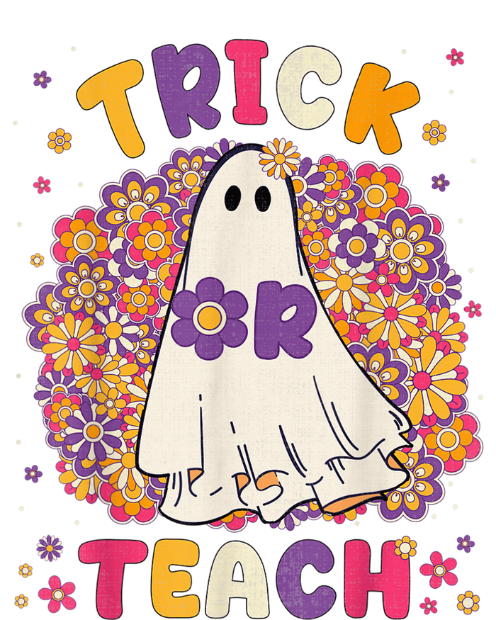 Retro Vintage Groovy Trick Or Teach Halloween Teacher Life T-Shirt