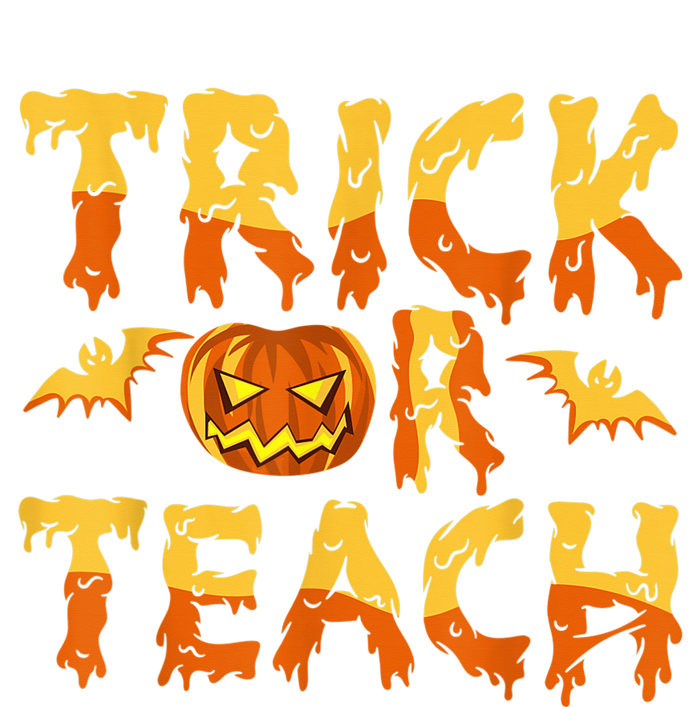 Retro Vintage Groovy Trick Or Teach Halloween Teacher Life Enza Ladies Jersey Football T-Shirt