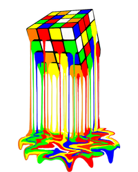 Awesome Graphic Melting Rubik Rubix Rubics Cube Premium T-Shirt