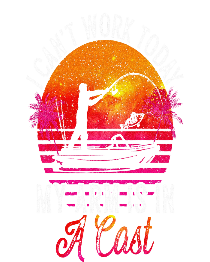 Fisherman I Cant Work Today My Arm Is In Cast Funny Fishing Magnet