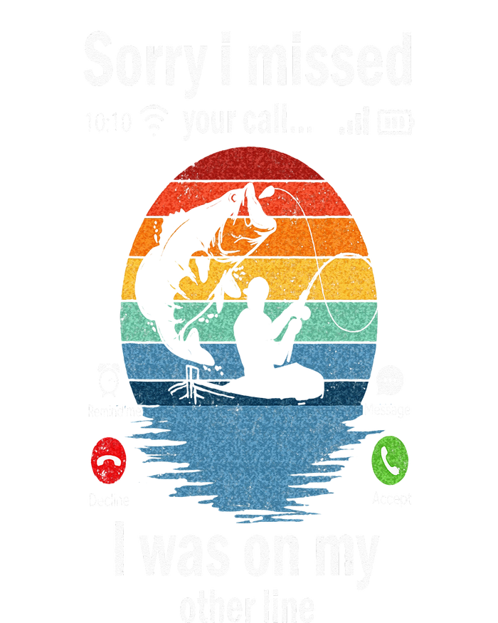 Funny Sorry I Missed Your Call Was On Other Line Men Fishing Women's Fleece Hoodie