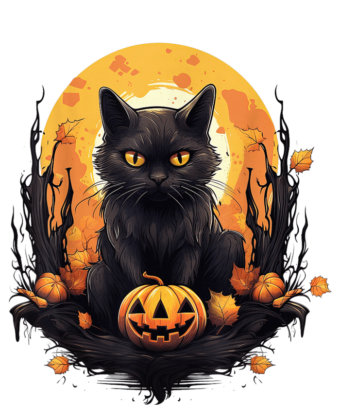 Scary Black Cat Pumpkin Halloween Costume Boy GIrls Kid T-Shirt