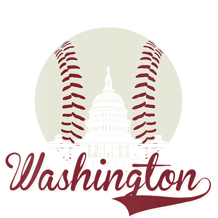 Womens Retro Washington DC Baseball National Mall Silhouette Sport T-Shirt