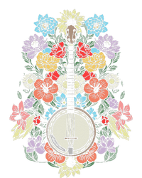 Banjo Flowers Vintage Stringed Bluegrass Folk Floral Design T-Shirt