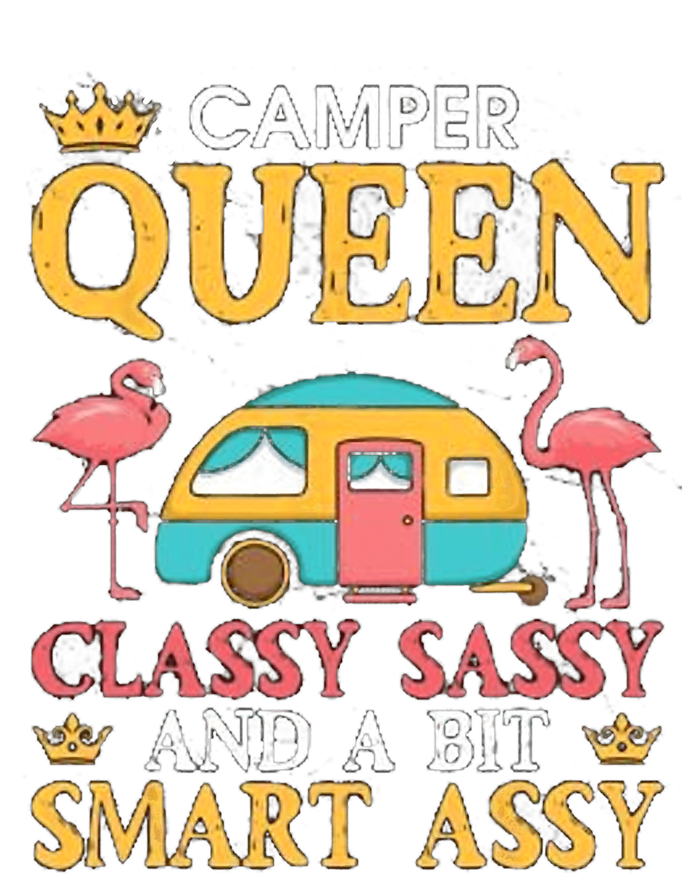 Camper Queen Classy Sassy Smart Funny Women Girls Camping RV Striped Beanie with Solid Band