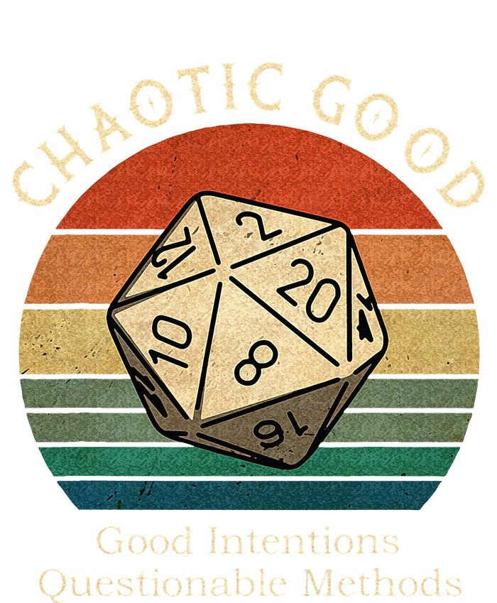 Chaotic Good Good Intentions Questionable Methods Vintage Striped Beanie with Solid Band